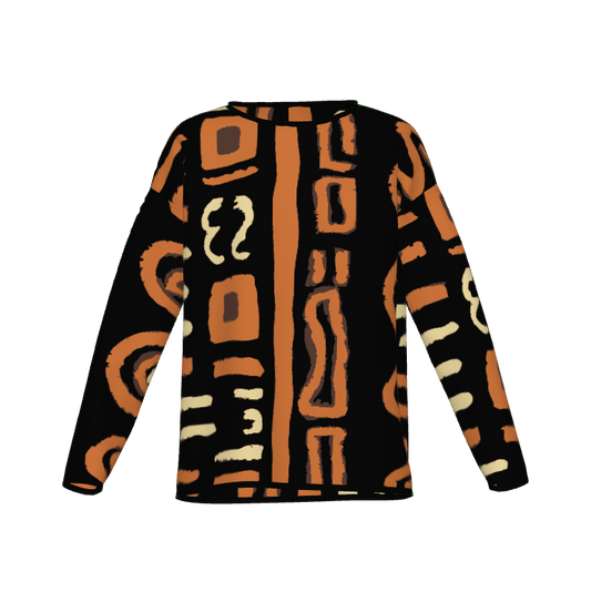 Afrocentric Pattern Crewneck Knit Women's Sweater