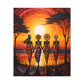 All Together Now Afrocentric Black Woman Abstract Art Canvas Wall Print