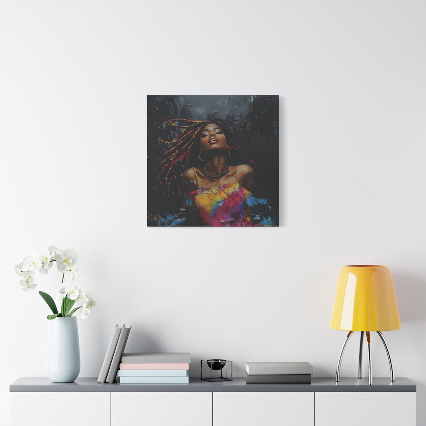 Euphoria Afrocentric Black Woman Abstract Art Canvas Wall Print