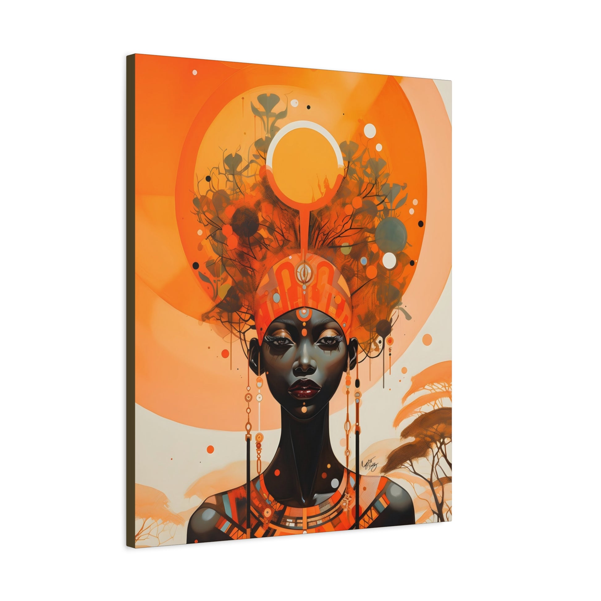 Beautiful Autumn Afternoon Black Woman Art Canvas Wall Print - Xtreme Shopper