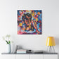 Flowers Blooming Everywhere Afrocentric Black Abstract Art Canvas Wall Print