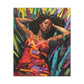 Be At Peace Black Woman Abstract Art Canvas Wall Print