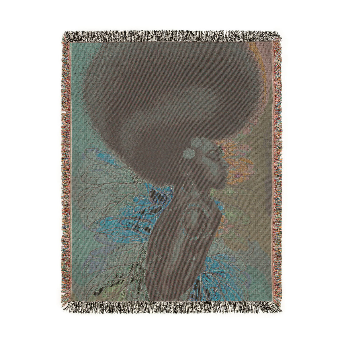 Afro Angel Woven Throw Blanket