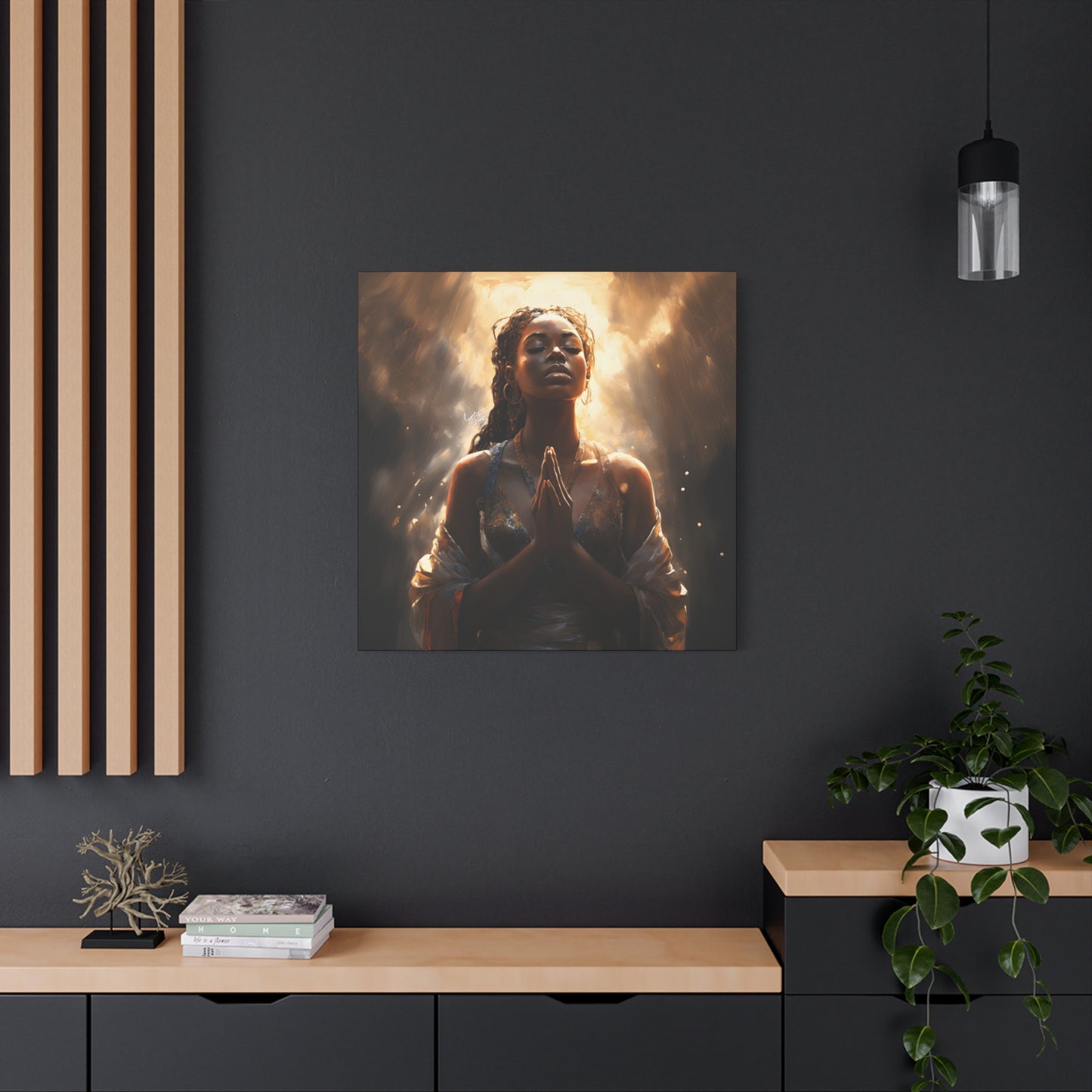 Please Listen To My Prayers Afrocentric Black Inspirational Spiritual Art Canvas Wall Print - Xtreme Shopper