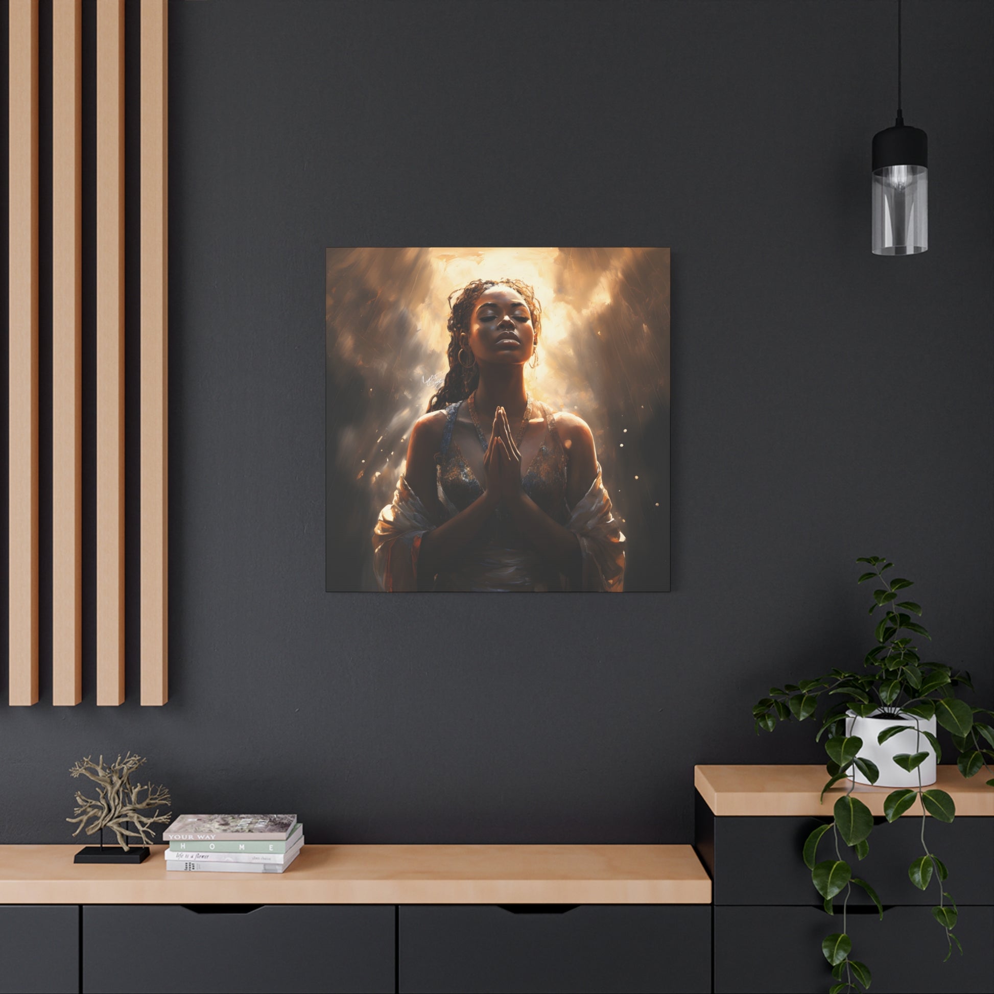 Please Listen To My Prayers Afrocentric Black Inspirational Spiritual Art Canvas Wall Print - Xtreme Shopper