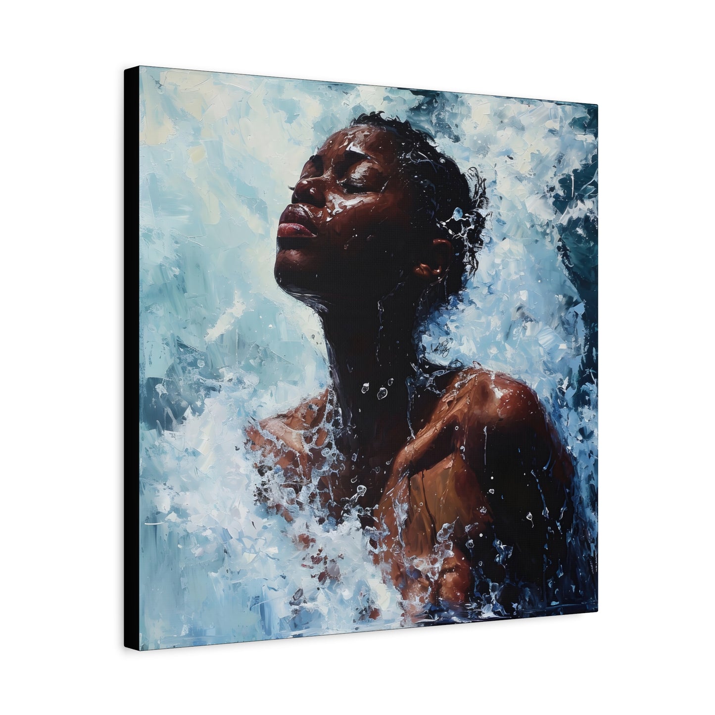 Refreshed Afrocentric Black Woman Art Canvas Wall Print