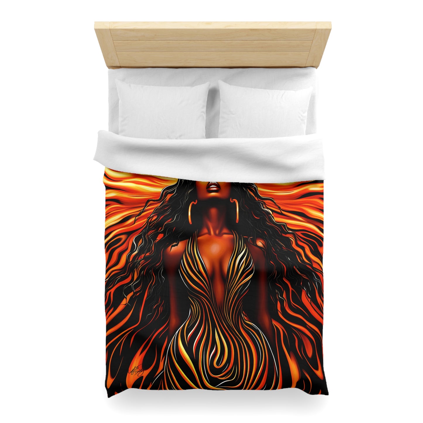 Beautiful Sunrising Black Woman Abstract Art Microfiber Duvet Cover