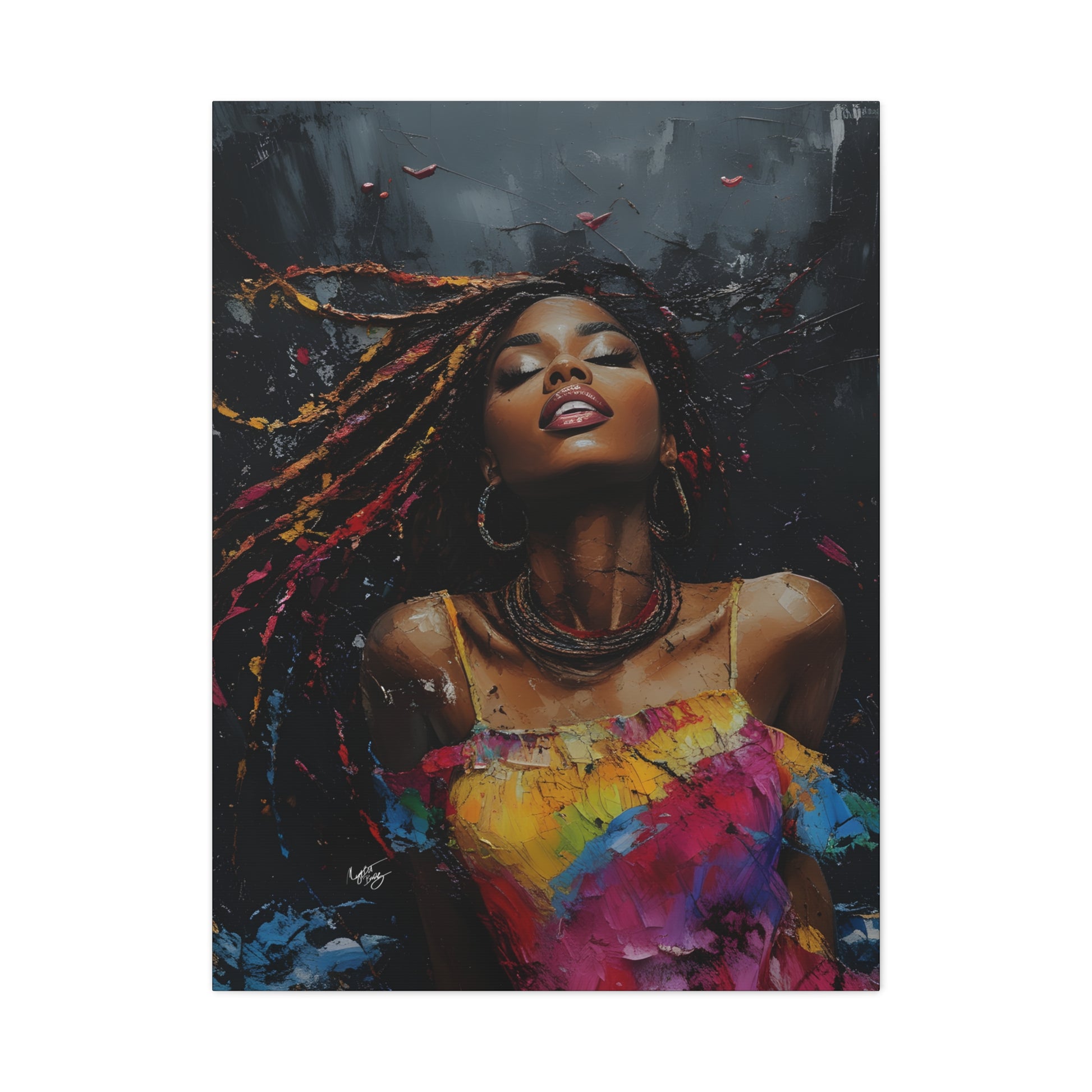 Euphoria Afrocentric Black Woman Abstract Art Canvas Wall Print - Xtreme Shopper