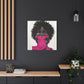 Pink Is My Color Black Woman Art Canvas Wall Print
