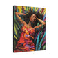 Be At Peace Black Woman Abstract Art Canvas Wall Print