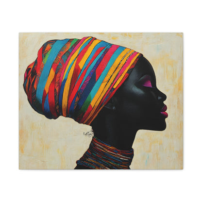 Regal Thoughts Afrocentric Black Woman Art Canvas Wall Print