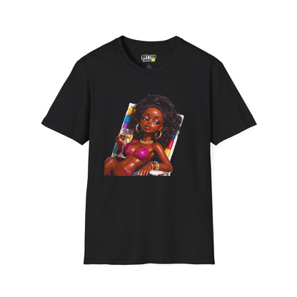 Vacation Vibes Black Doll Meme Retro 90s Attitude Portrait Novelty Unisex T-Shirt