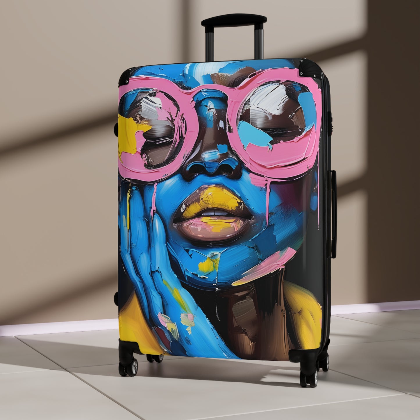 Painted In Sight Black Woman Art Hardshell Hardside Lockable Spinner Suitcase