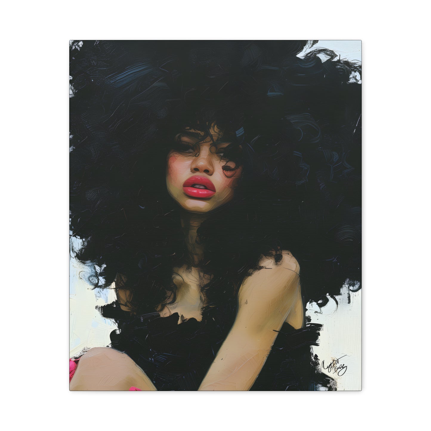 Mary Afrocentric Black Woman Art Canvas Wall Print