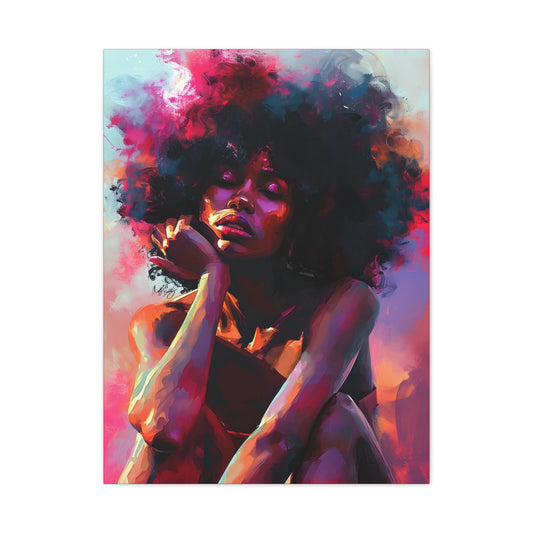 Lord Not Today Afrocentric Black Woman Abstract Art Canvas Wall Print