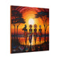 All Together Now Afrocentric Black Woman Abstract Art Canvas Wall Print