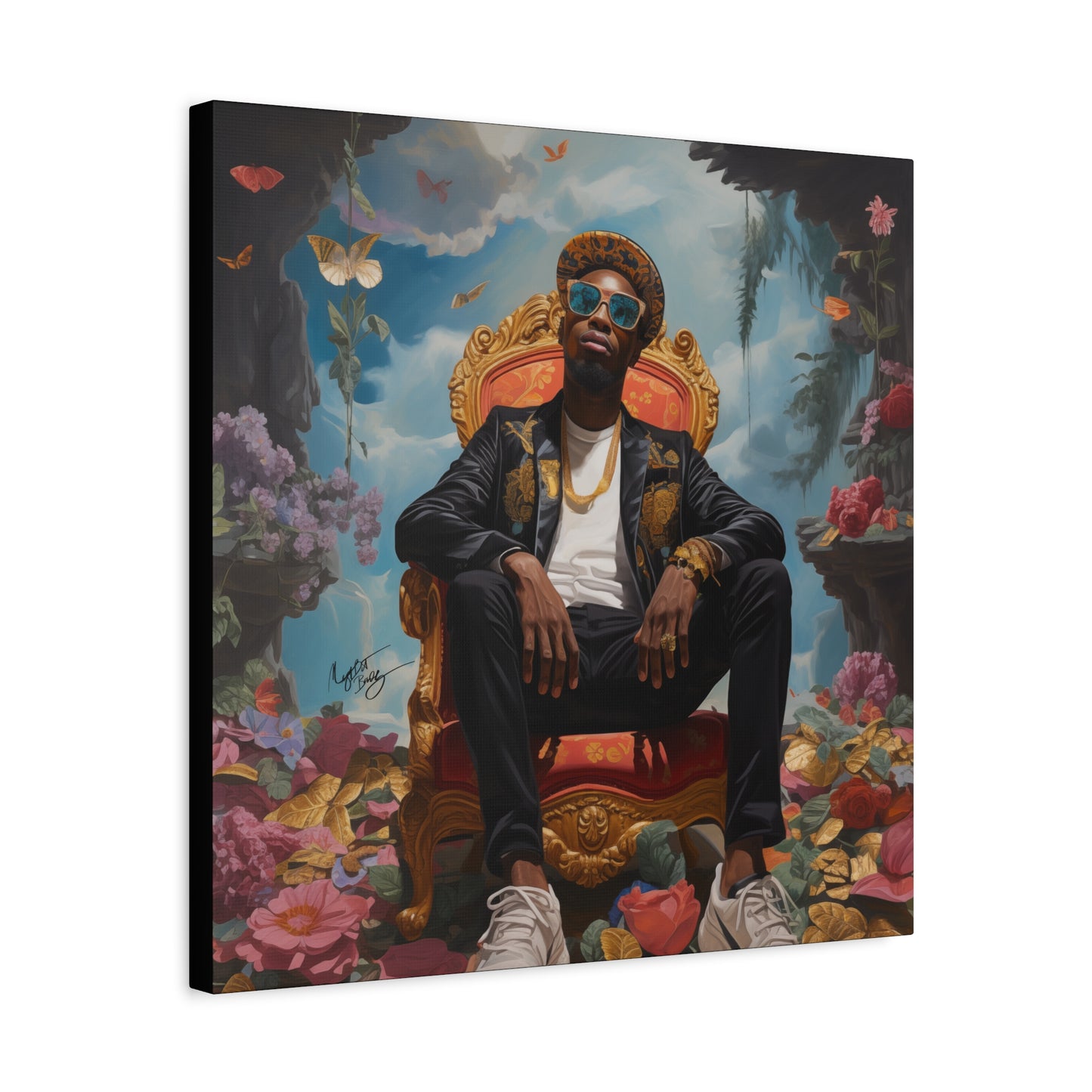 SurrealFlyism Afrocentric Black Man Art Canvas Wall Print