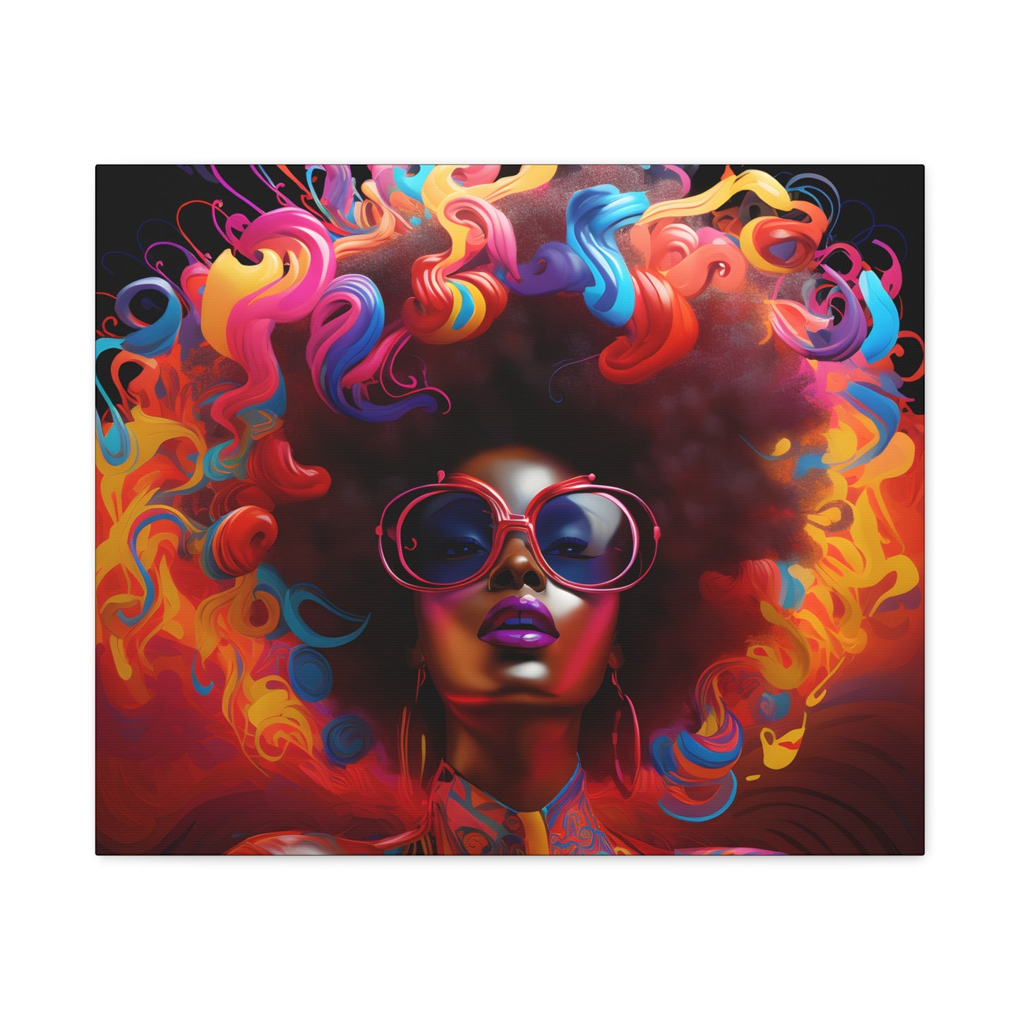 Groovy Summer Black Woman Psychedelic Themed Artwork Canvas Wall Print - Xtreme Shopper