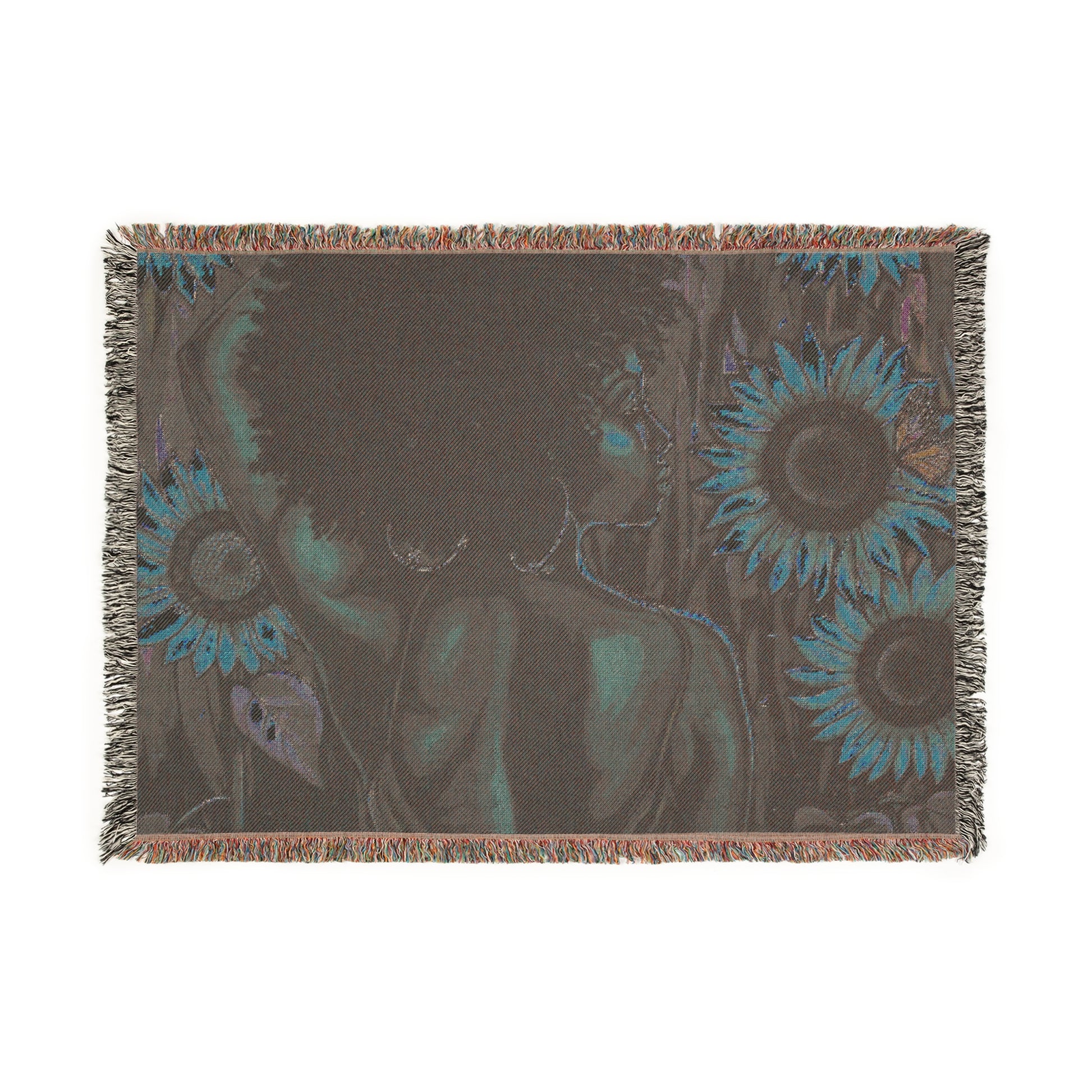 In The Garden Abstract Black Woman Afrocentric Art Woven Throw Blanket - Xtreme Shopper