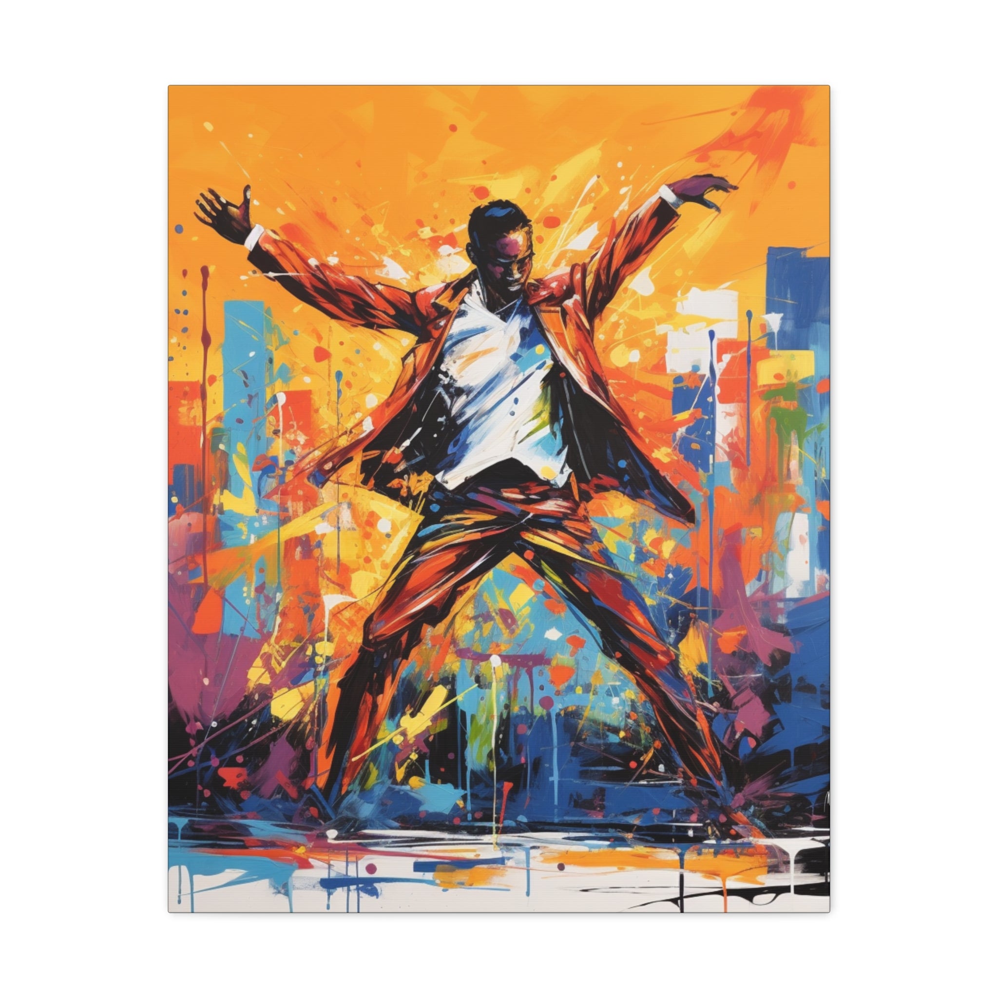 The Jazz Dancer Afrocentric Abstract Black Art Canvas Wall Print