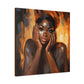 Hello Afrocentric Black Woman Art Canvas Wall Print