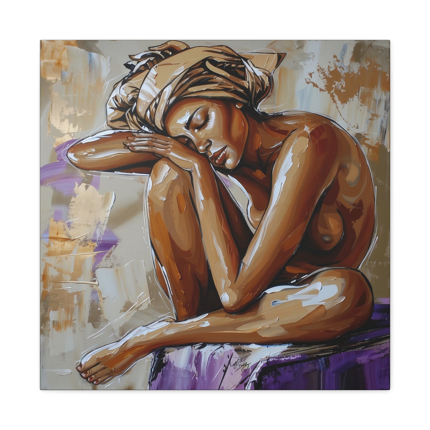Home Alone Black Woman Art Canvas Wall Print