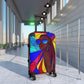 Afro Fractal Vacay Black Art Hardshell Hardside Lockable Spinner Suitcase Luggage