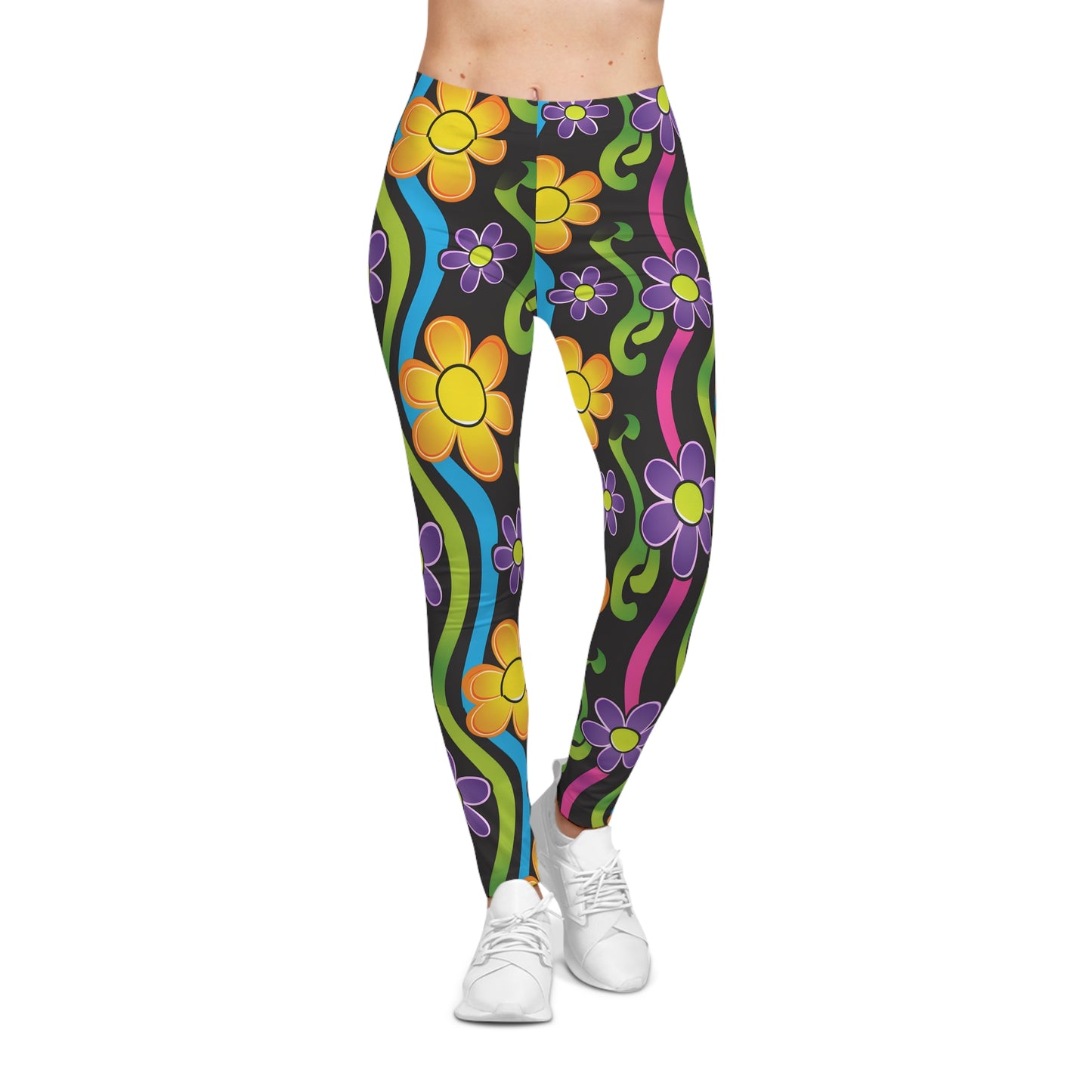 Daisies Are Forever Floral Printed Yoga Pants Leggings