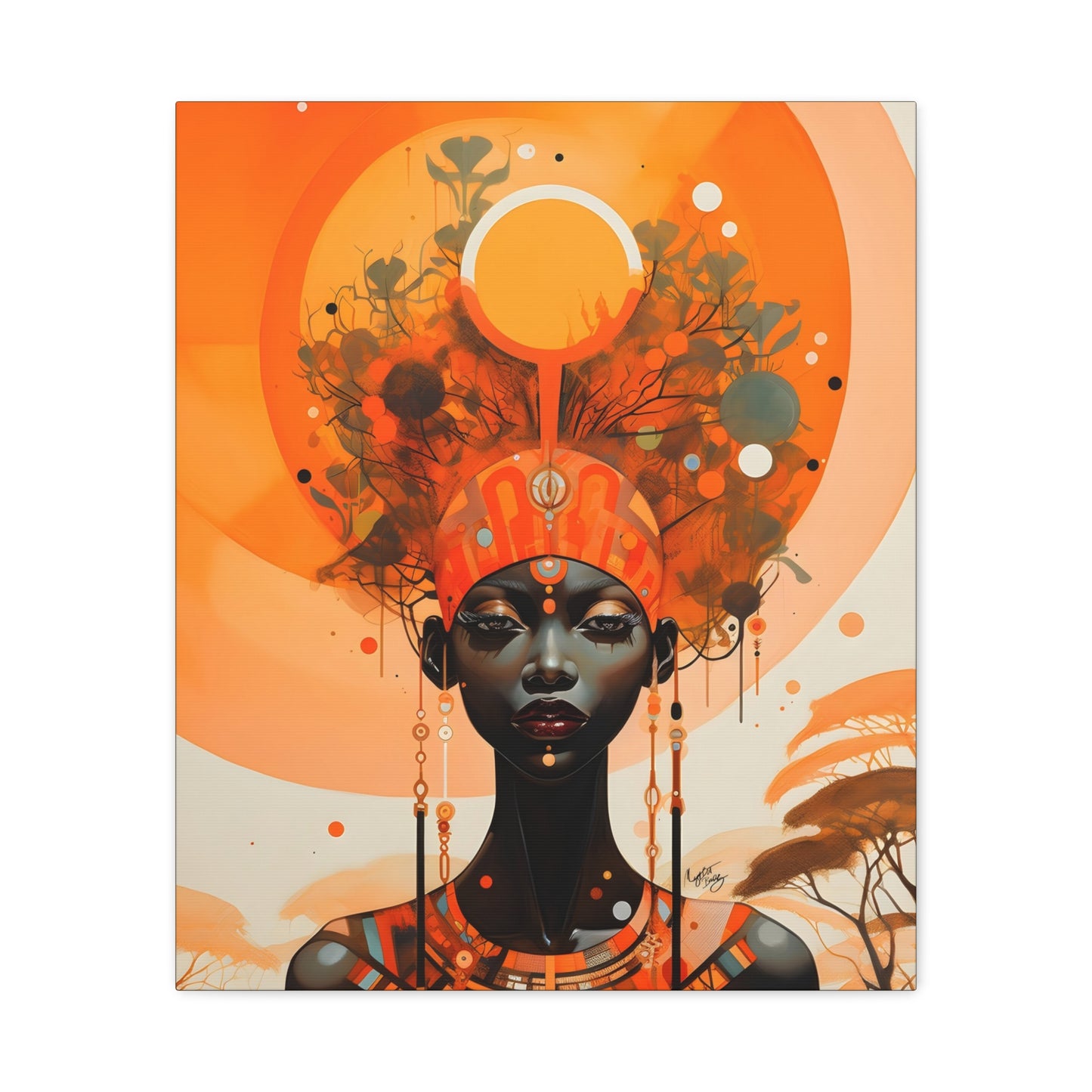 Beautiful Autumn Afternoon Black Woman Art Canvas Wall Print - Xtreme Shopper