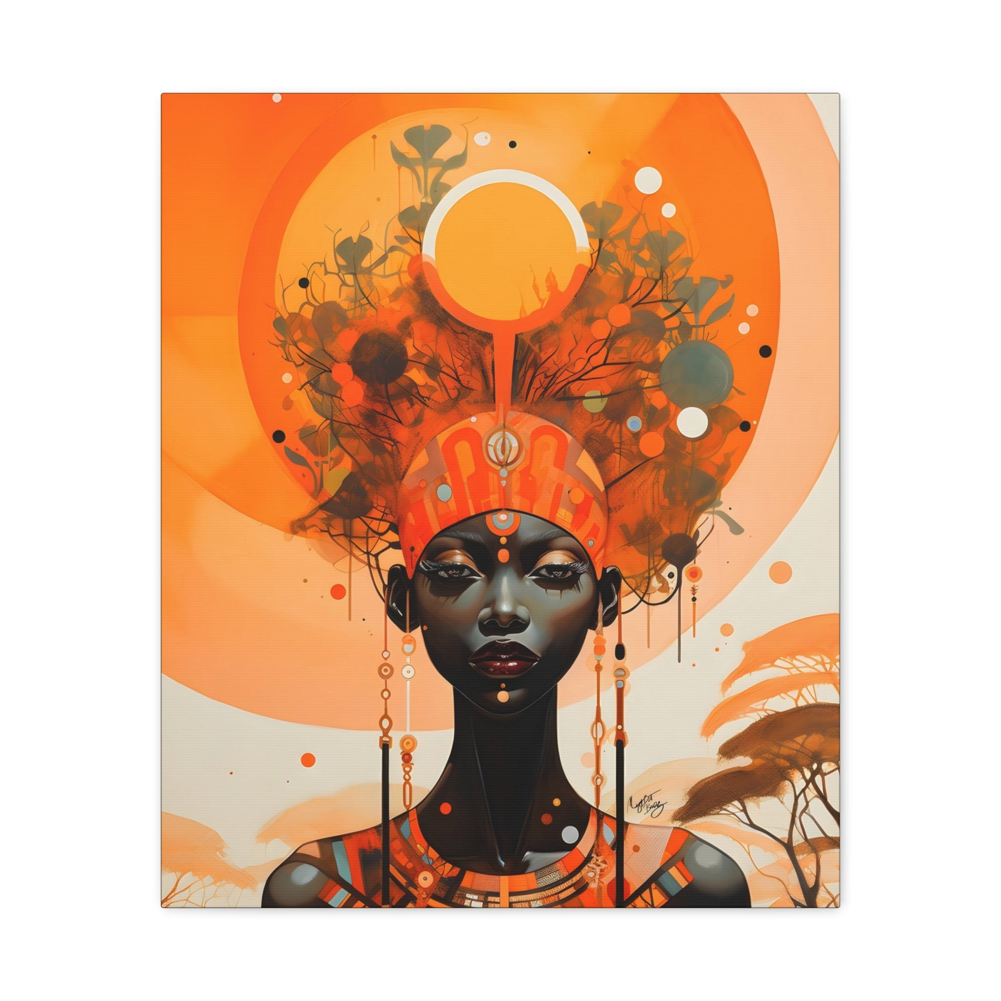 Beautiful Autumn Afternoon Black Woman Art Canvas Wall Print - Xtreme Shopper