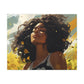 Stop And Smell The Flowers Afrocentric Black Woman Inspirational Message Artwork Canvas Wall Print