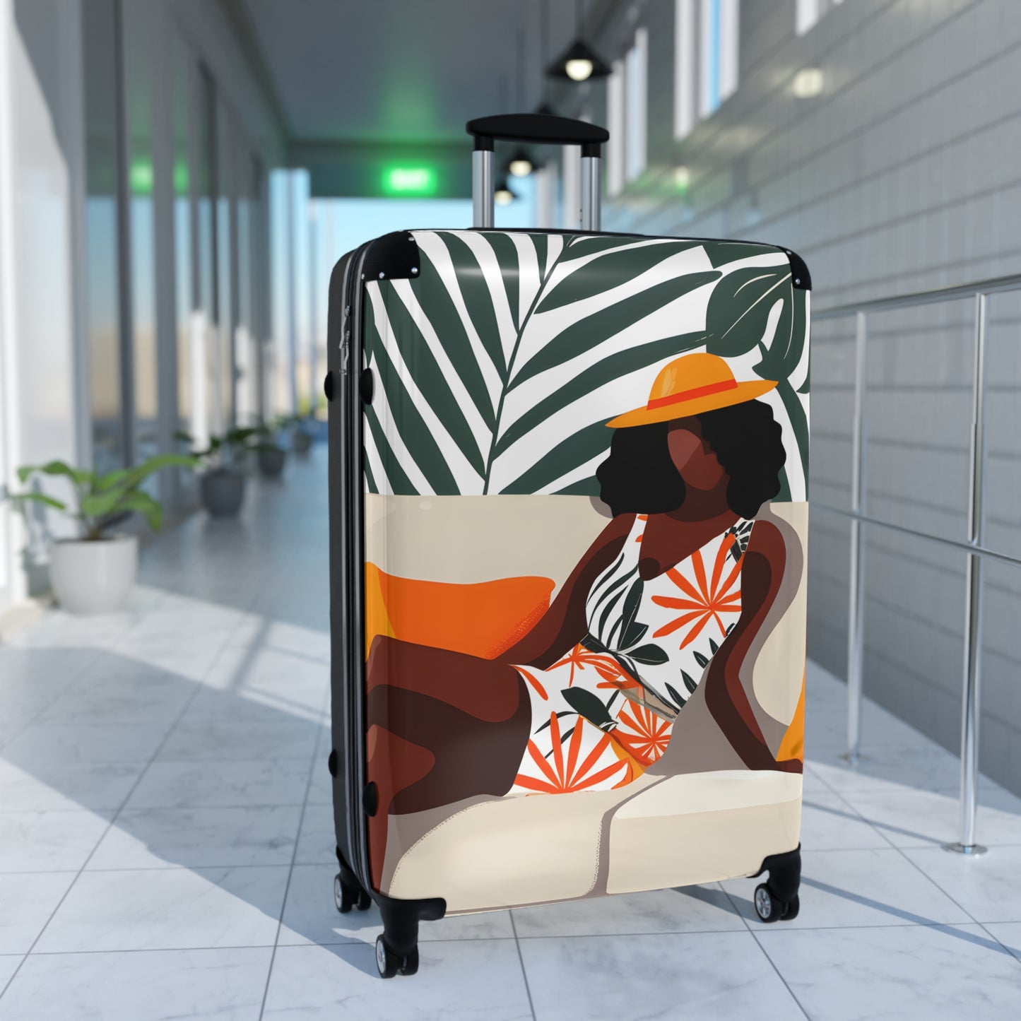 Relaxing In Abstract Black Art Hardshell Hardside Lockable Spinner Suitcase Luggage