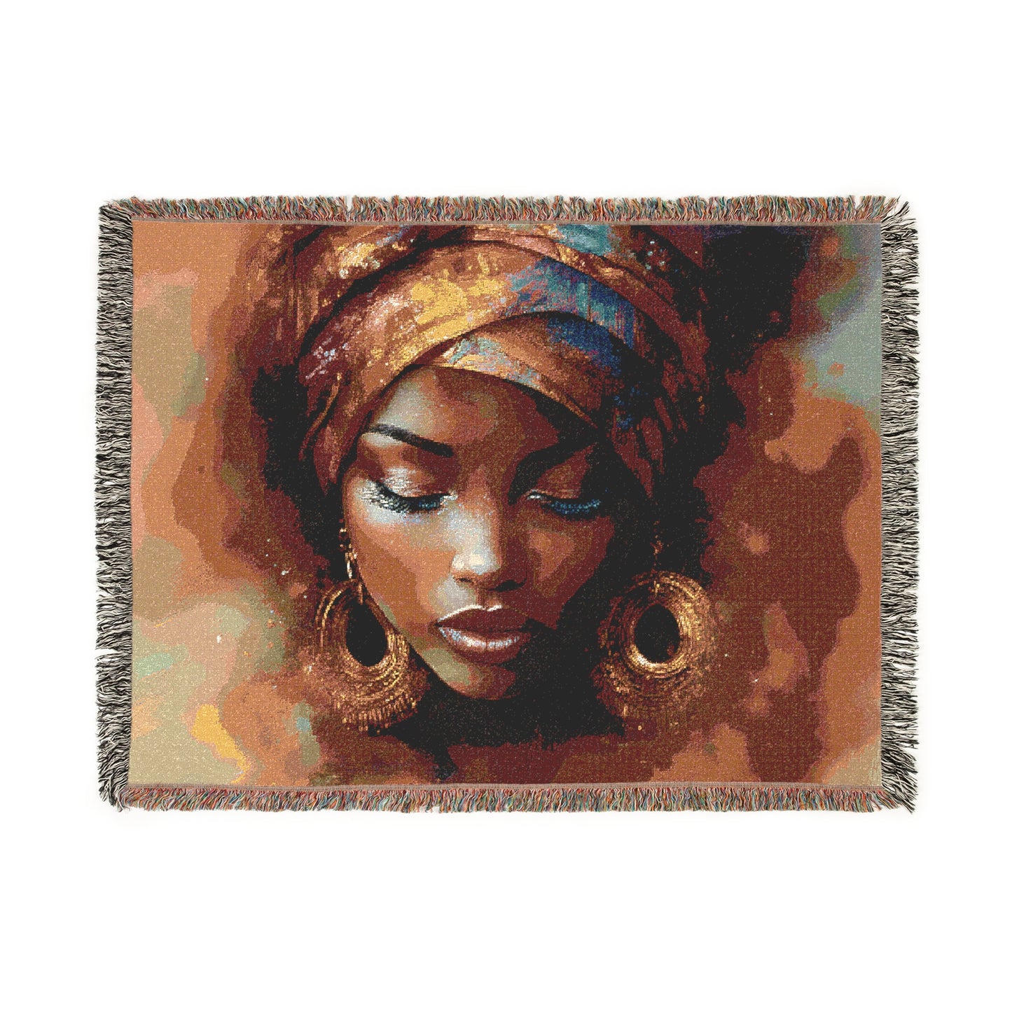 As I Emerge Black Woman Art Woven Throw Blanket
