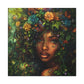 Mother Nature In Full Bloom Afrocentric Black Woman Fantasy Art Canvas Wall Print - Xtreme Shopper