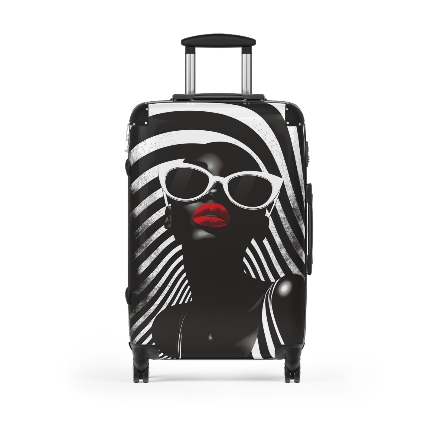 In Black And White Black Woman Art Hardshell Hardside Lockable Spinner Suitcase