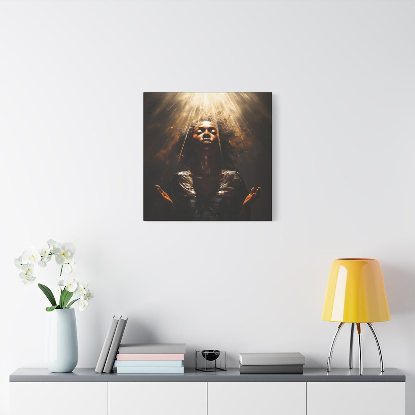 Give Me Strength Afrocentric Black Woman Inspirational Spiritual Art Canvas Wall Print