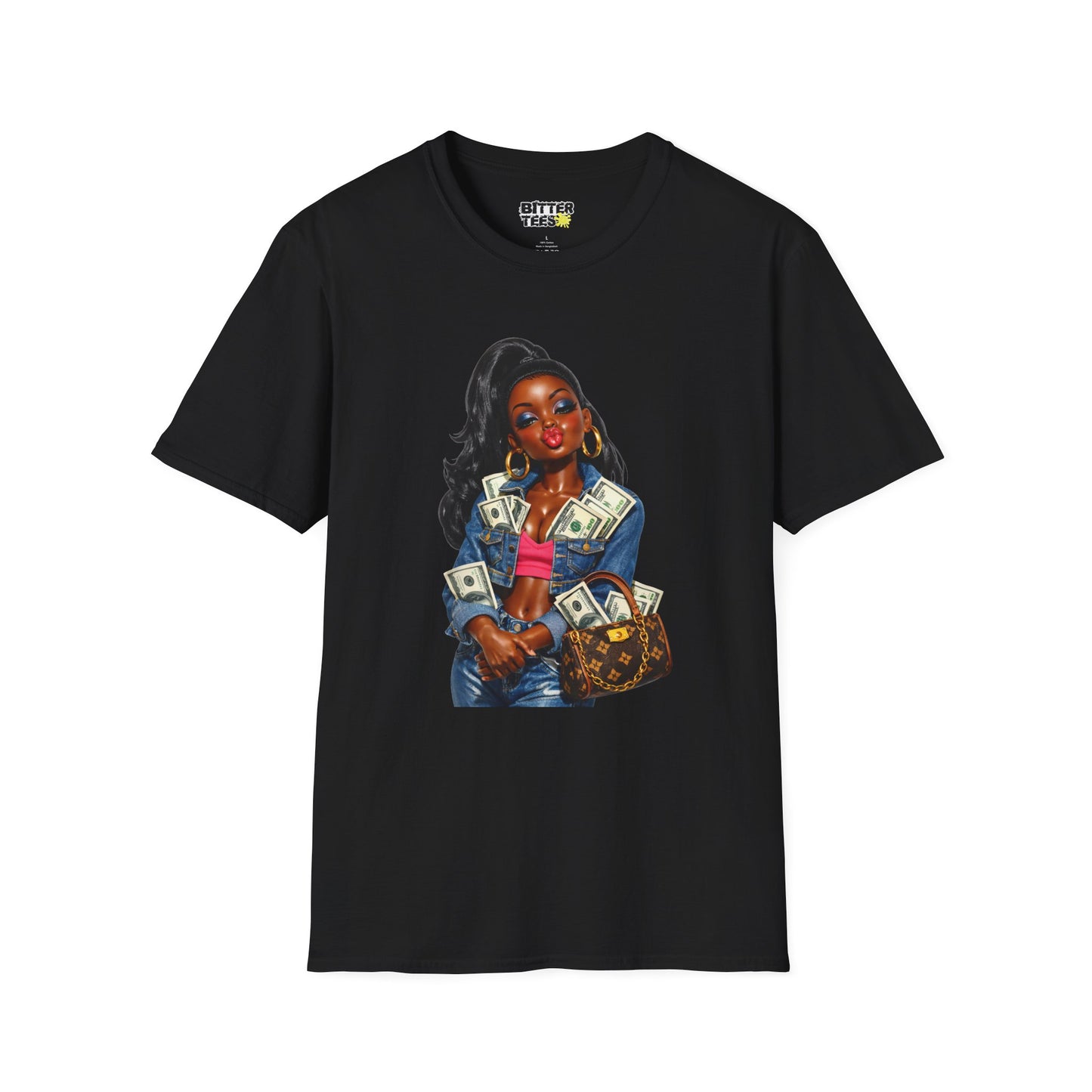 Call Me Big Money Black Doll Meme Retro 90s Attitude Portrait Novelty Unisex T-Shirt