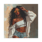Never Let Them See You Sweat Afrocentric Black Woman Art Canvas Wall Print