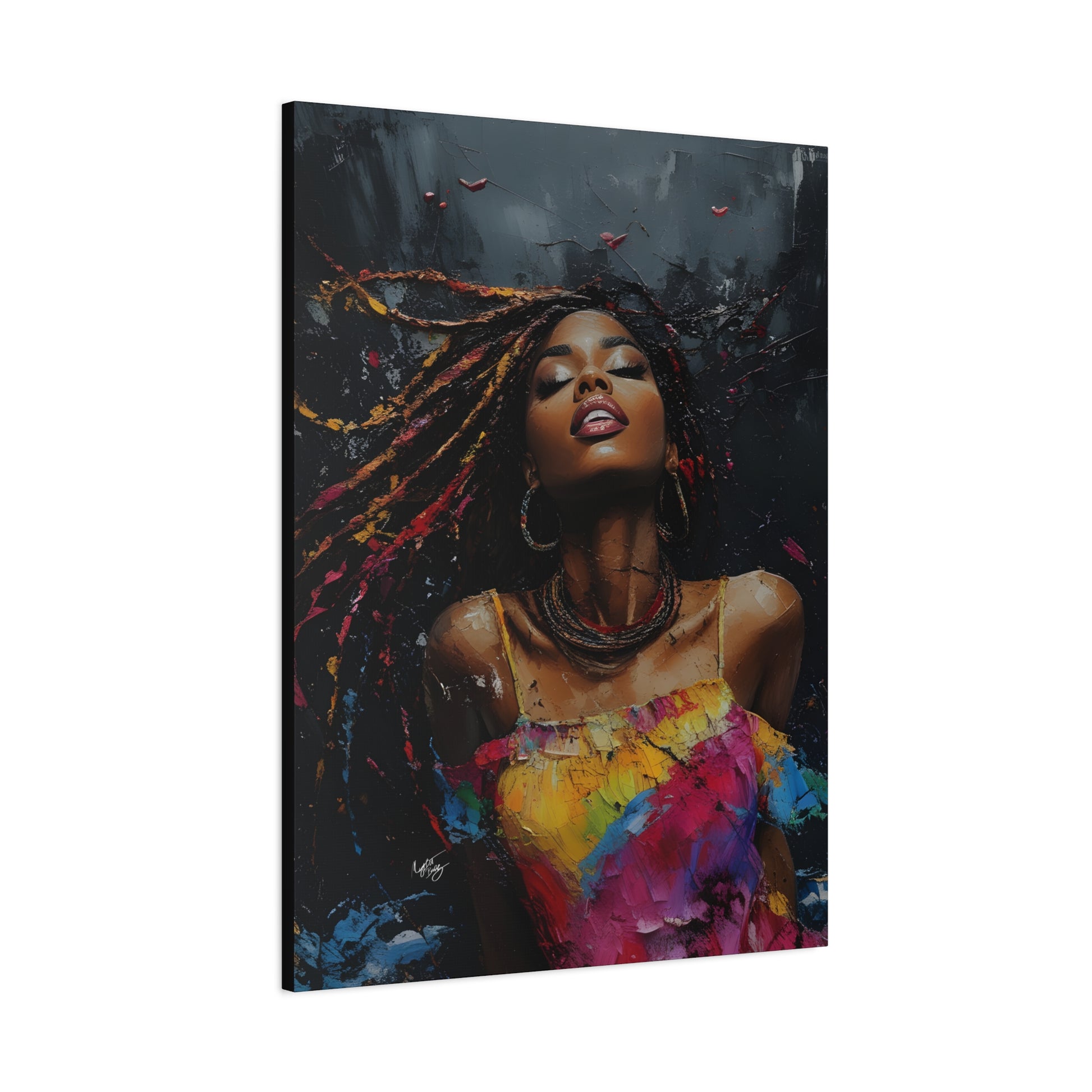 Euphoria Afrocentric Black Woman Abstract Art Canvas Wall Print - Xtreme Shopper