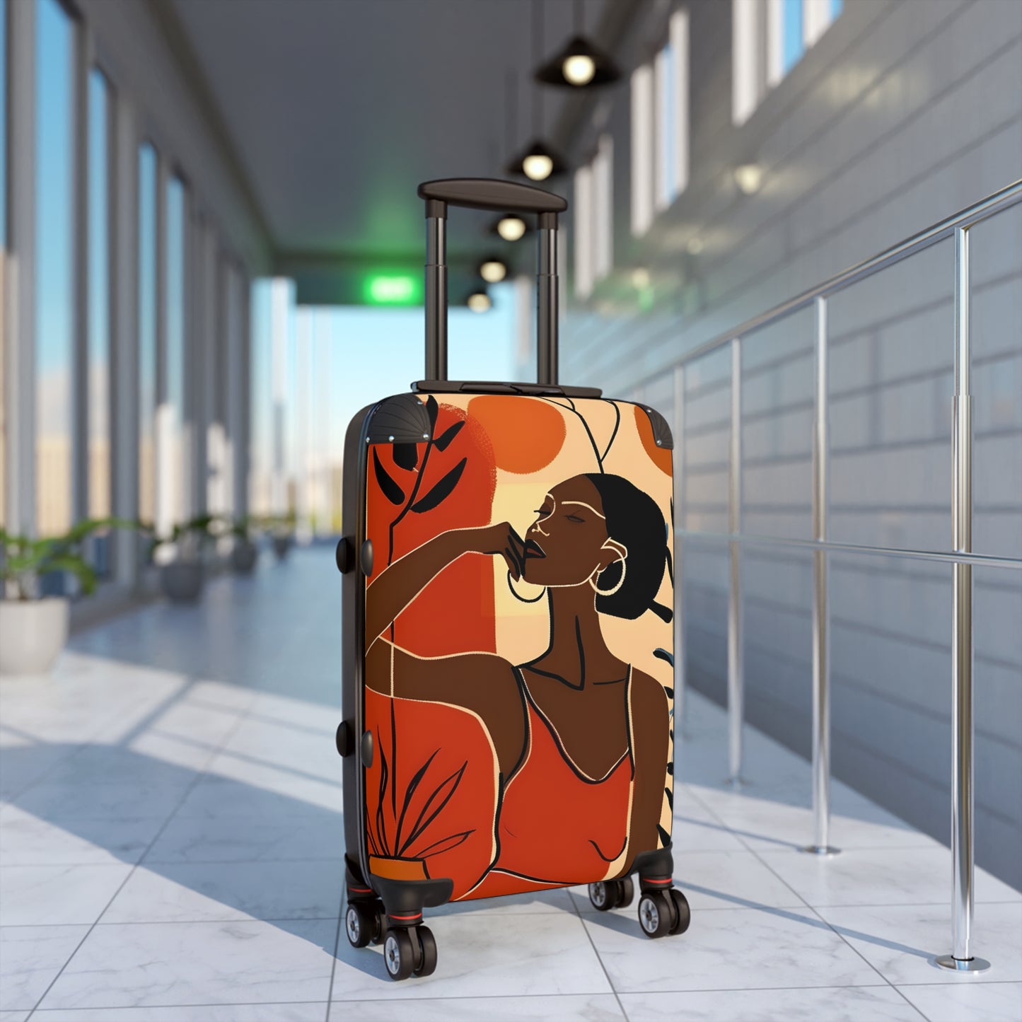 So Chill Abstract Black Woman Art Hardshell Hardside Lockable Spinner Suitcase