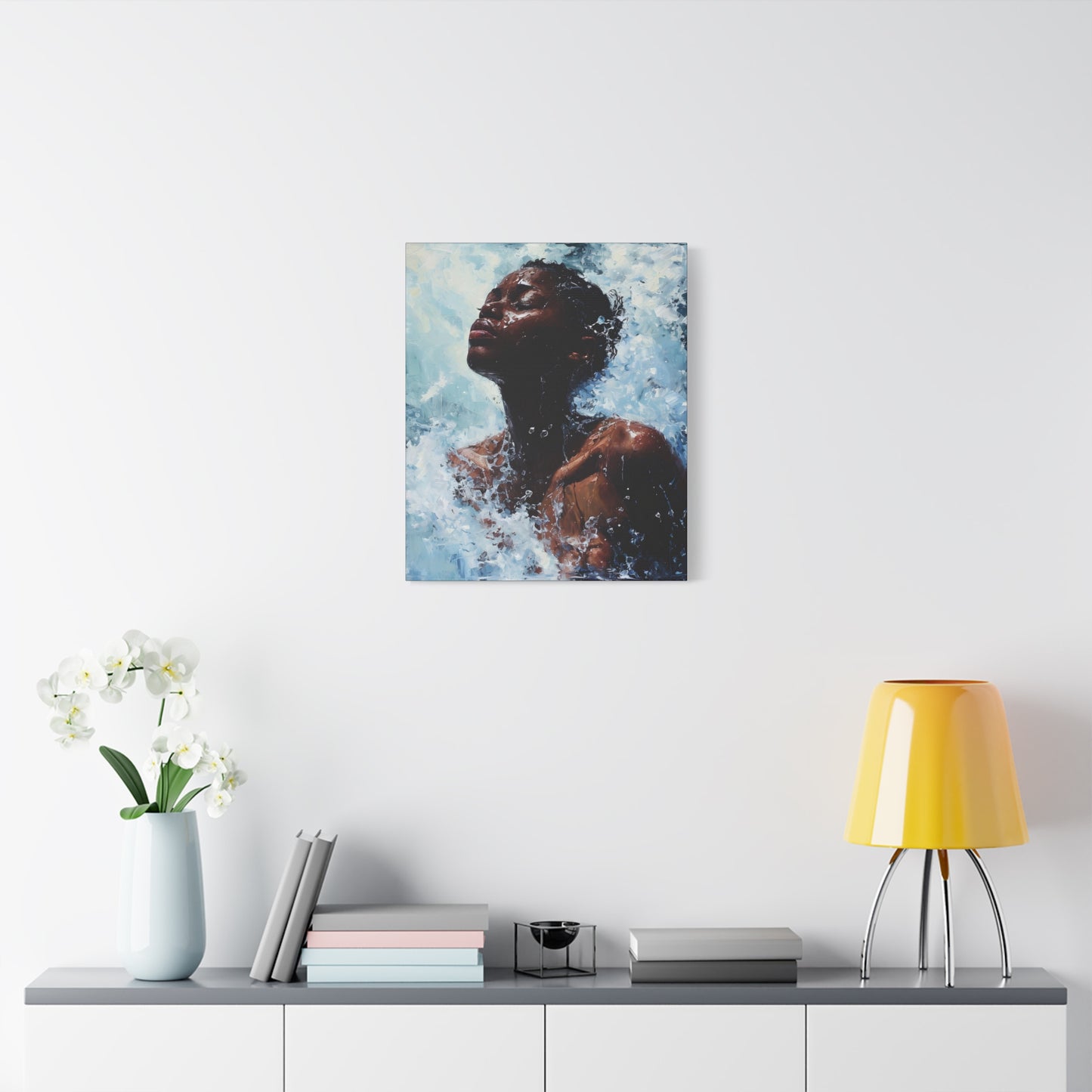 Refreshed Afrocentric Black Woman Art Canvas Wall Print