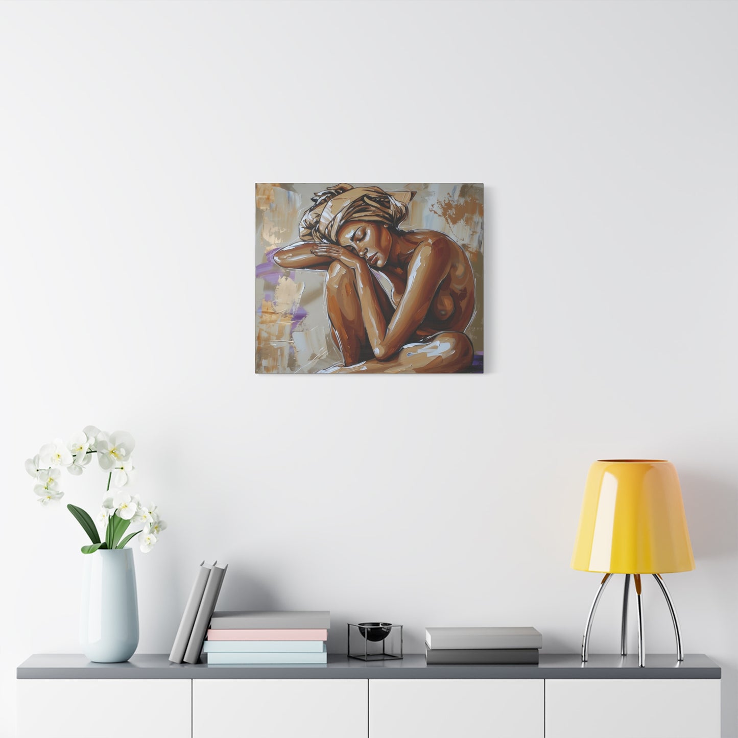 Home Alone Black Woman Art Canvas Wall Print