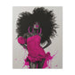 Model Perfect In Pink — Afrocentric Inspirational Black Woman Canvas Wall Art