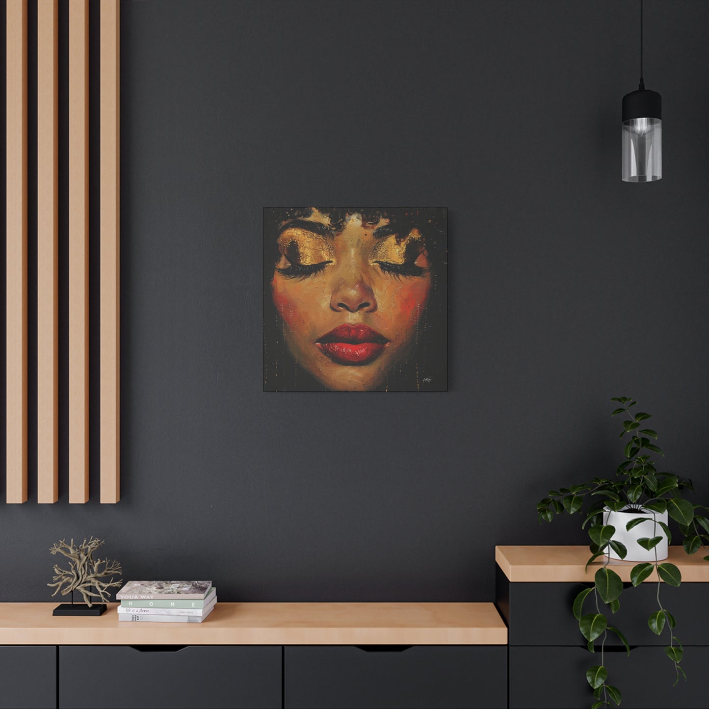 Just Meditate On It Black Woman Art Canvas Wall Print