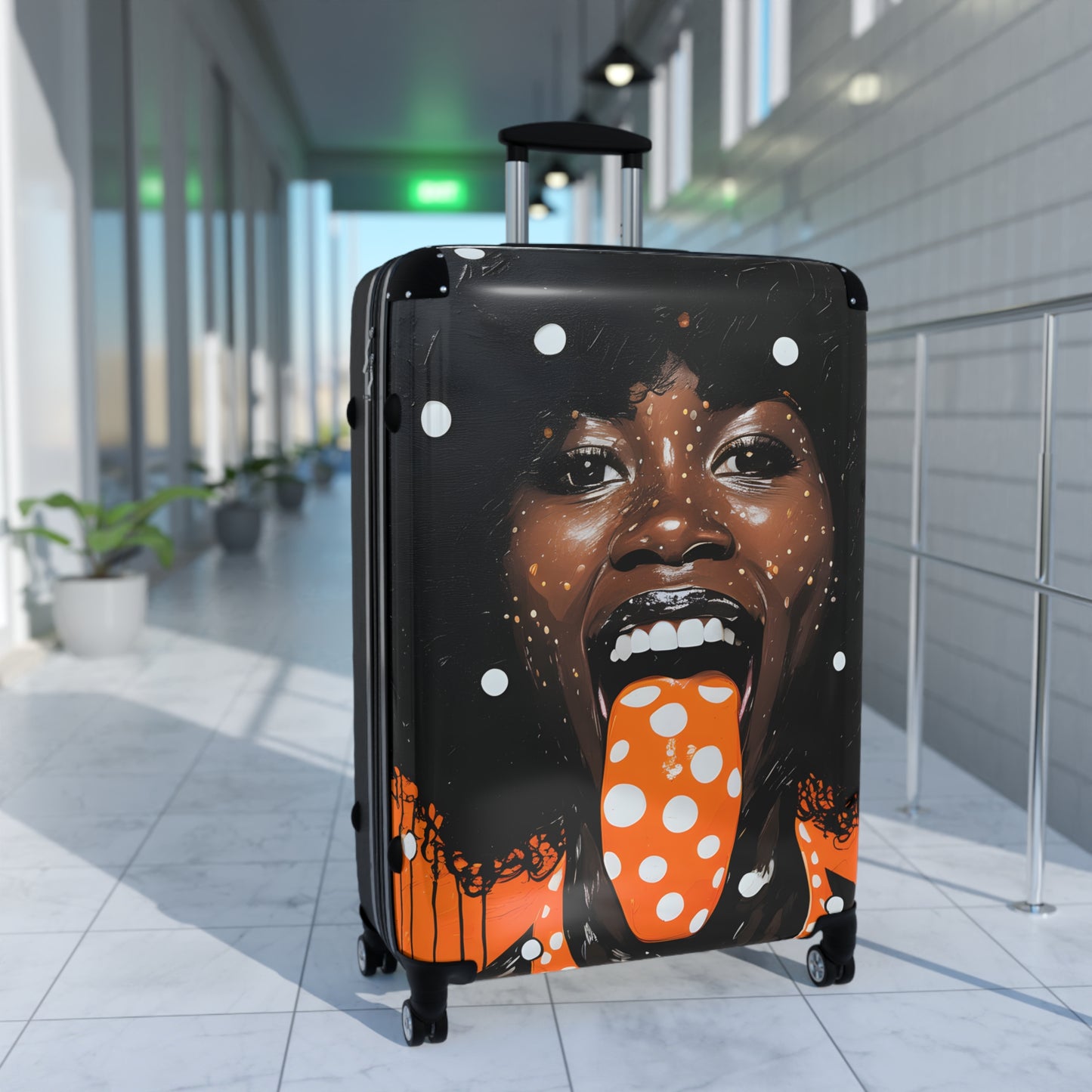 Gossip Girl Black Woman Art Hardshell Hardside Lockable Spinner Suitcase