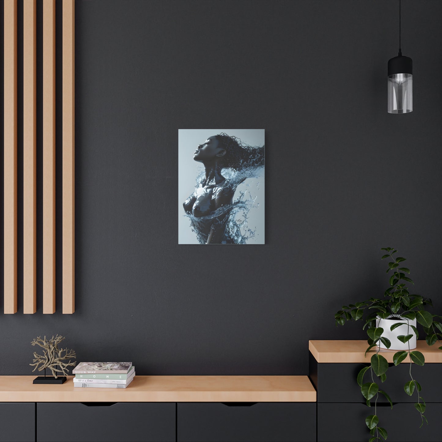 Moisturized and Unbothered Afrocentric Black Woman Art Canvas Wall Print