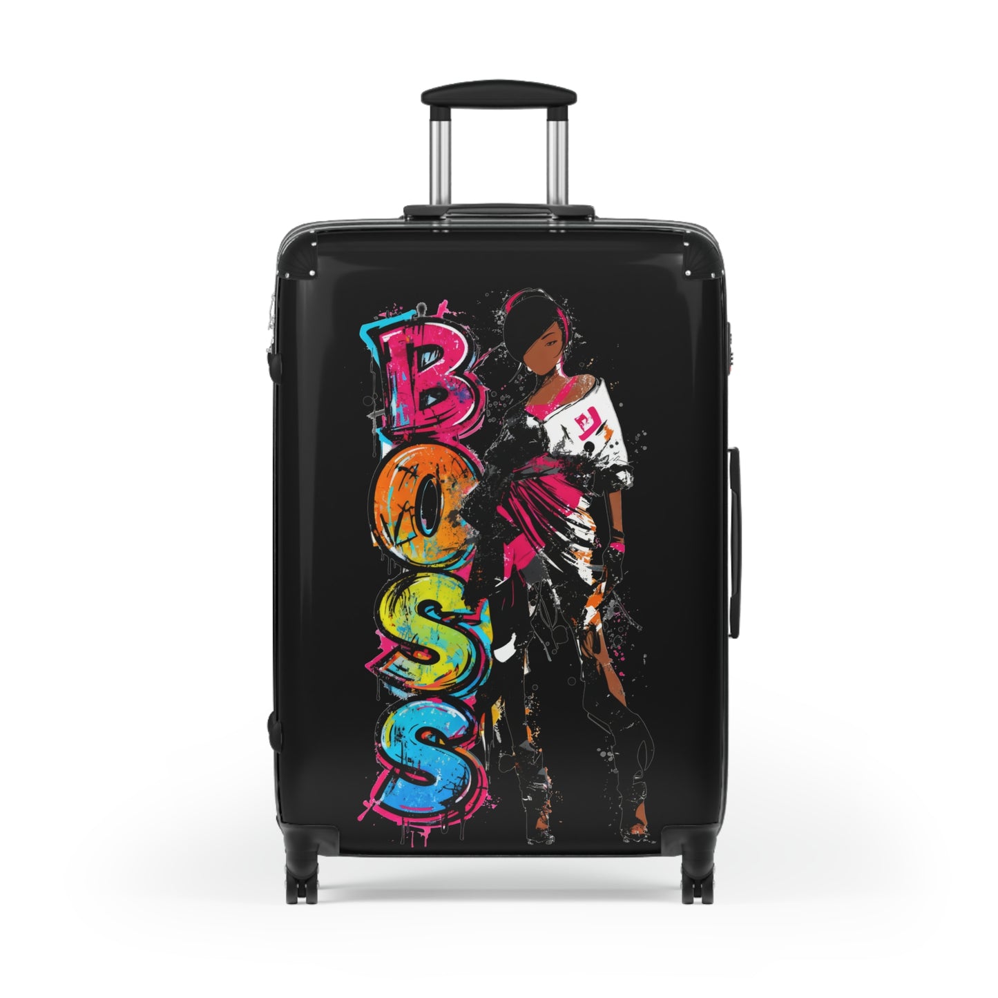 Boss Chick Black Woman Art Hardshell Hardside Lockable Spinner Suitcase Luggage