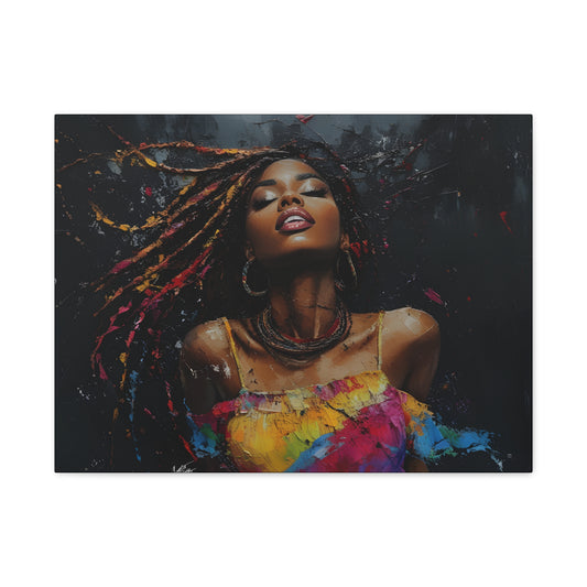 Euphoria Afrocentric Black Woman Abstract Art Canvas Wall Print