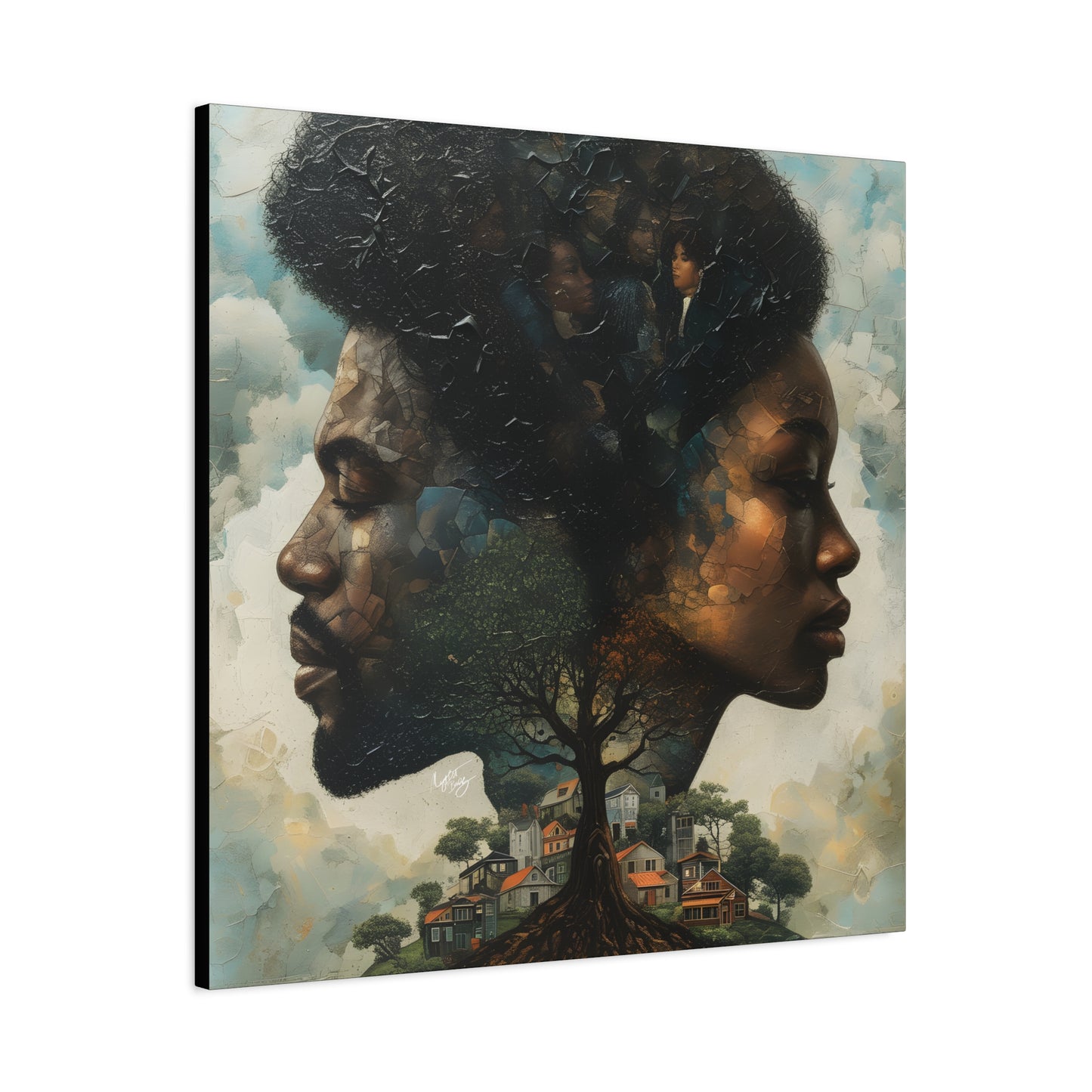 Together We Grow Afrocentric Black Art Canvas Wall Print - Xtreme Shopper