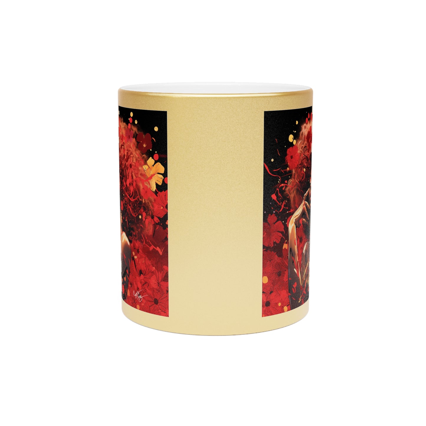 There Will Be Flowers Black Woman Abstract Art Gold Metallic Coffee Mug